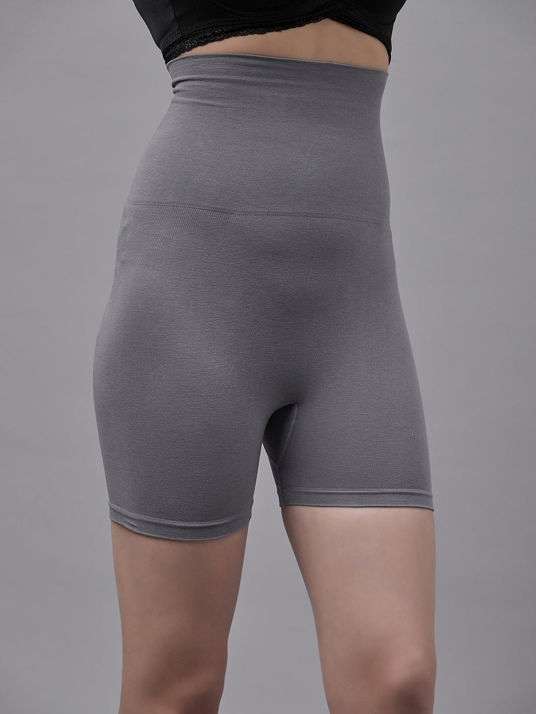 High Waist Cotton Rich Elastane Seamless Shorts For Women - Latte