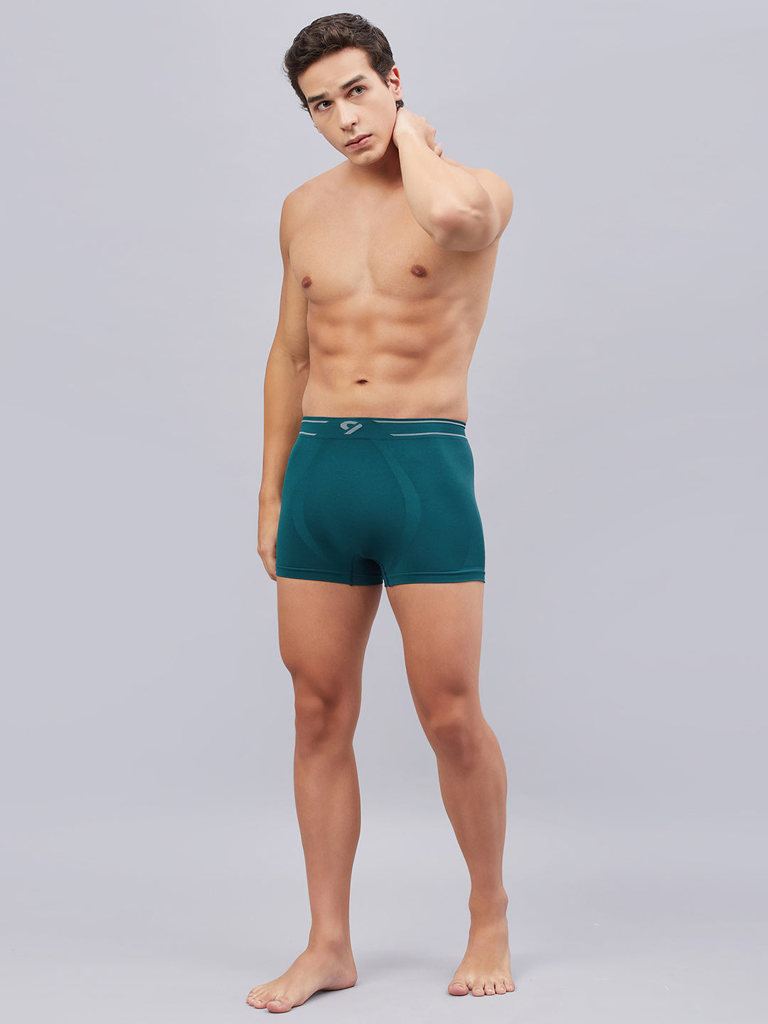 Seamless Chafe free Solid Trunk- Teal green