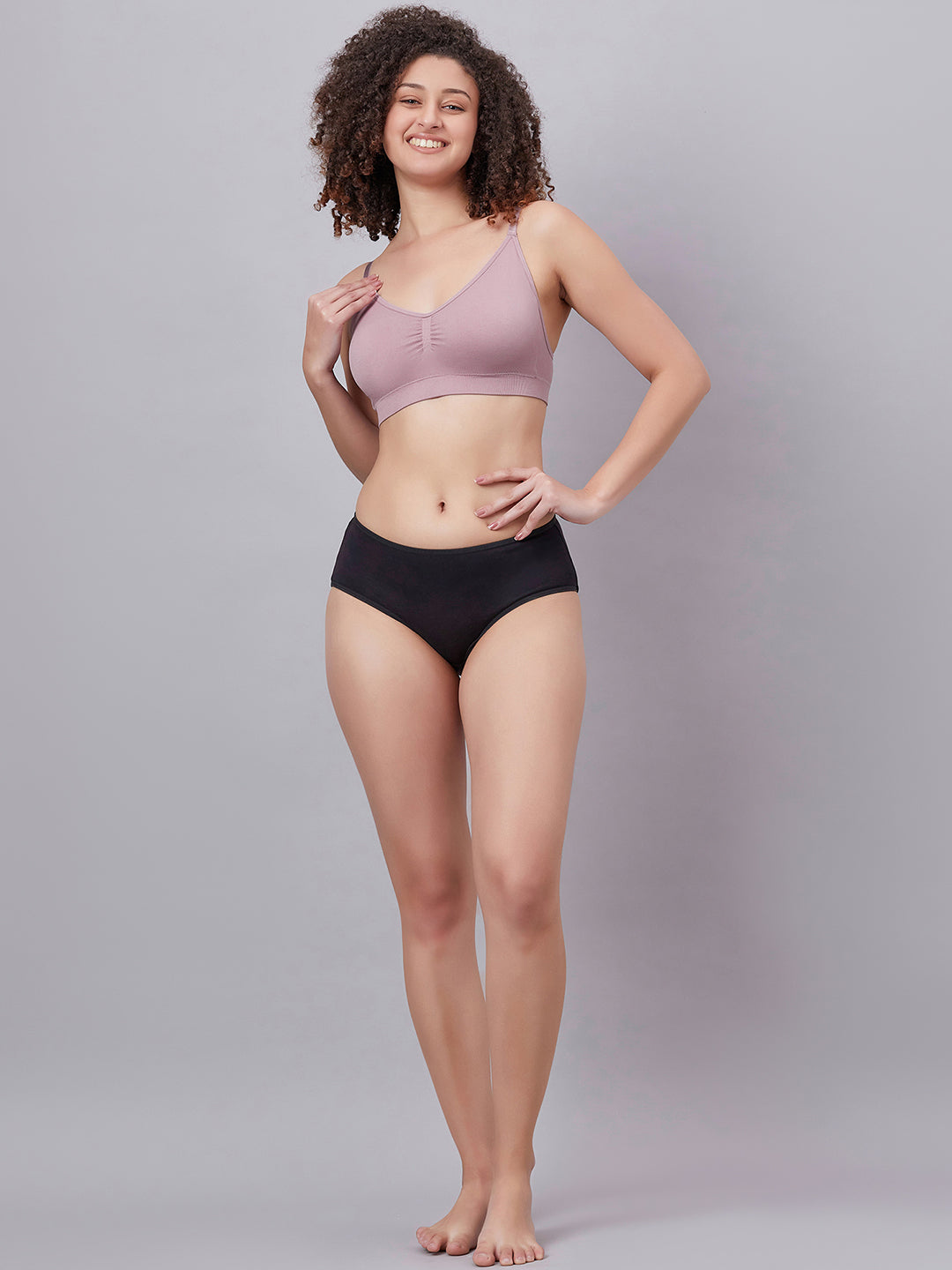 Seamless Wire free With removable pads Medium coverage Everyday Bra Elderberry