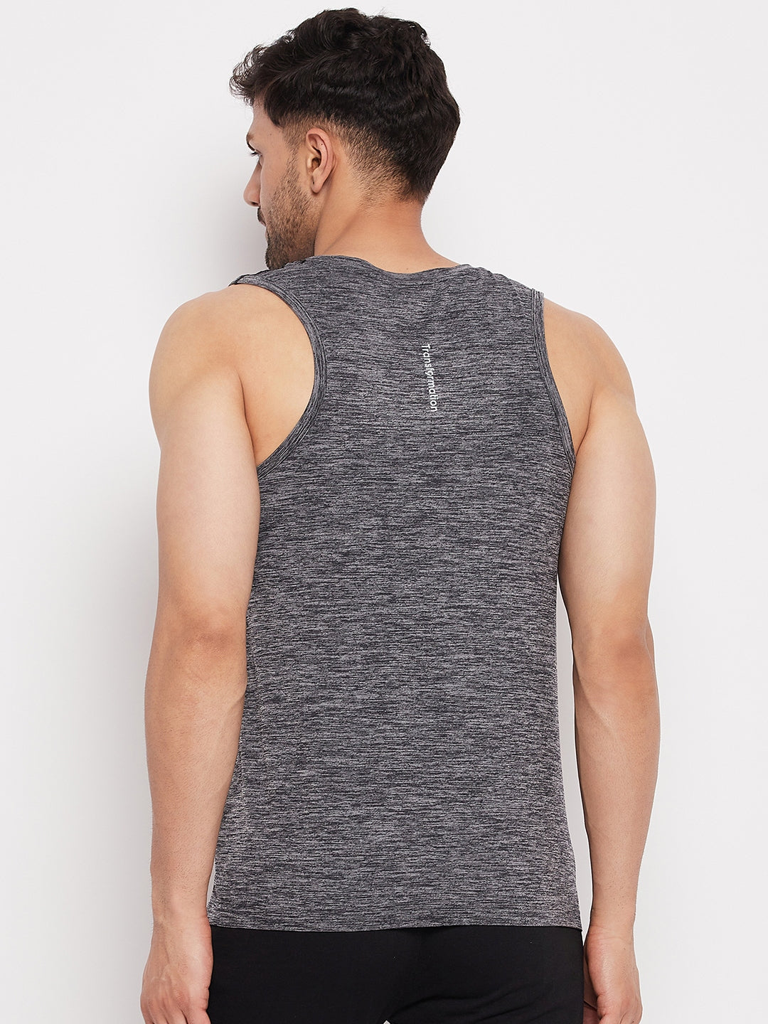 Seamless Men Sleeveless Gym Vest with Round Neck