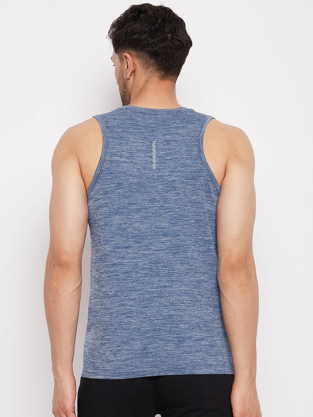 Seamless Men Sleeveless Gym Vest with Round Neck