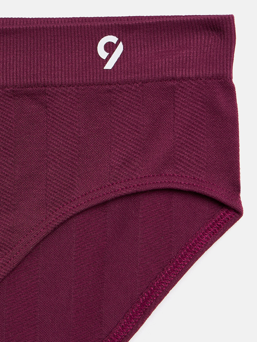 Seamless Women Solid Black & Wine Mid Waist Briefs Pack Of 2