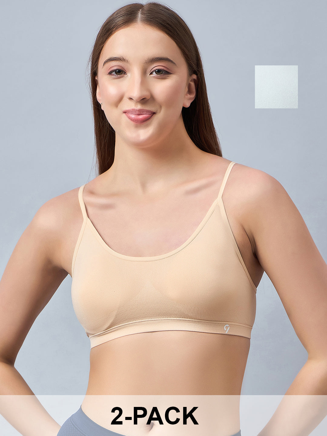 Solid 4-Way Stretch Seamless Lightly Padded Teen Bra Pack Of 2