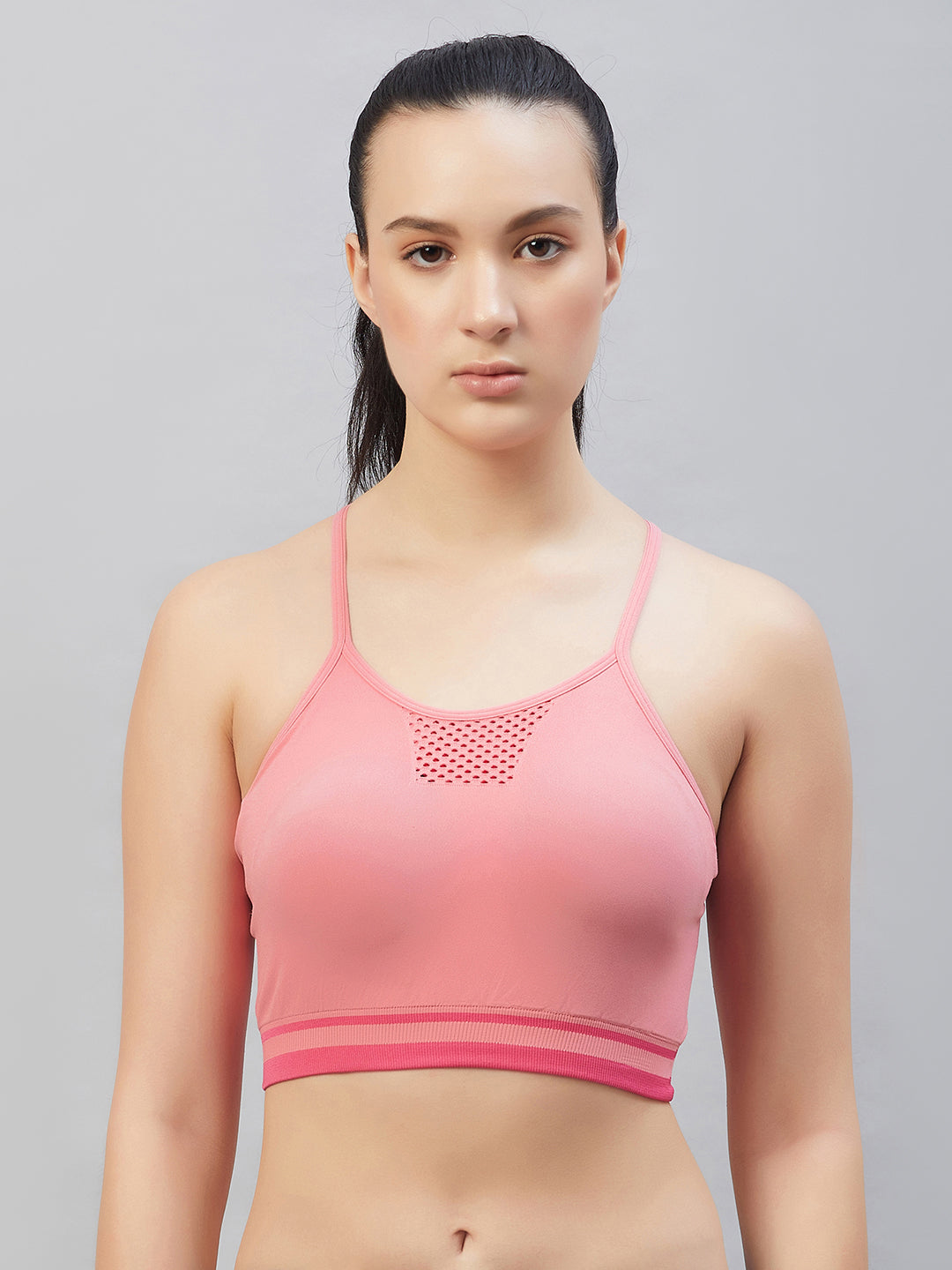 Buy C9 Airwear Women`s Sports Bra with Thin Straps and Mesh Tea Rose