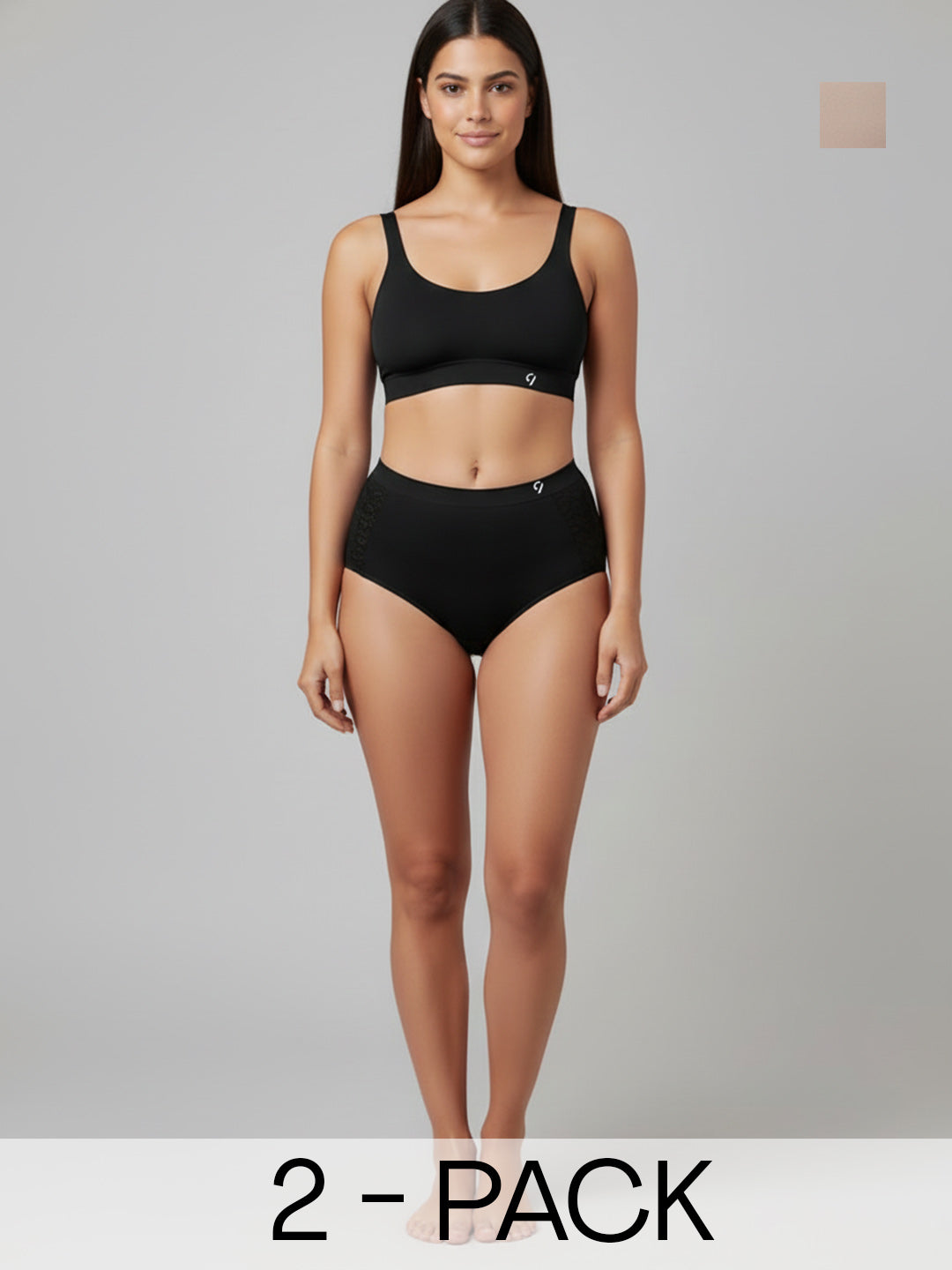 C9 Airwear Seamless Women's High Rise Pack of 2 Breathable Panties 4-Way Stretch & Quick-Dry