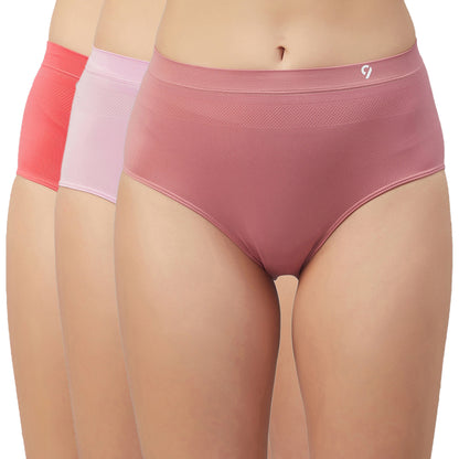C9 AIRWEAR Women's Solid Hipster Panty Combo (5 Packs)