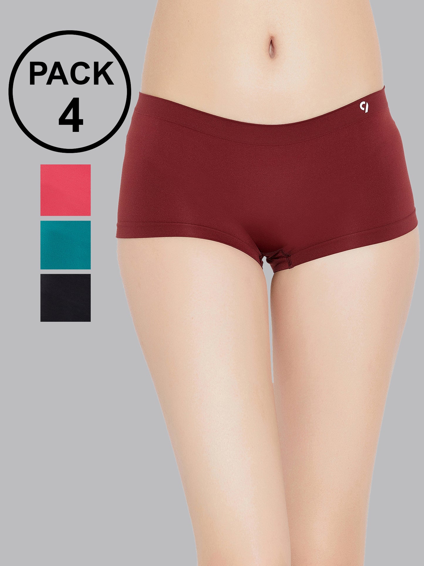 Best Seamless Multi Color Boyshorts Panties for Ladies - Pack of 4