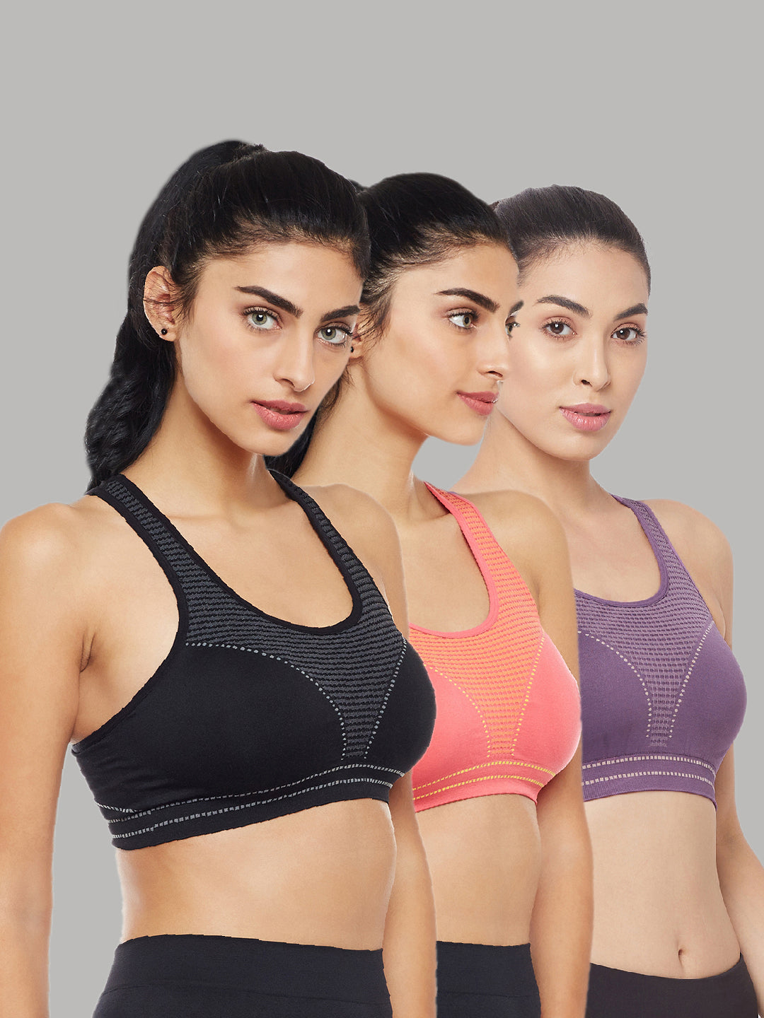 C9 AIRWEAR Seamless Sports Bra for Women (Pack of 3)