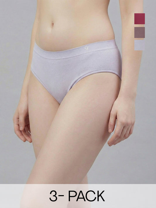 Women Seamless Ultra Soft & Comfort Mid Rise Panties (Pack Of 3)