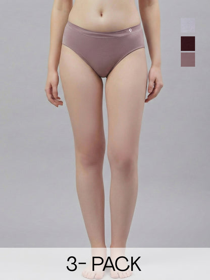 C9 Airwear Women's Mid Rise Seamless Pack of 3 Comfort Stretch Panties Breathable & Comfort Fit