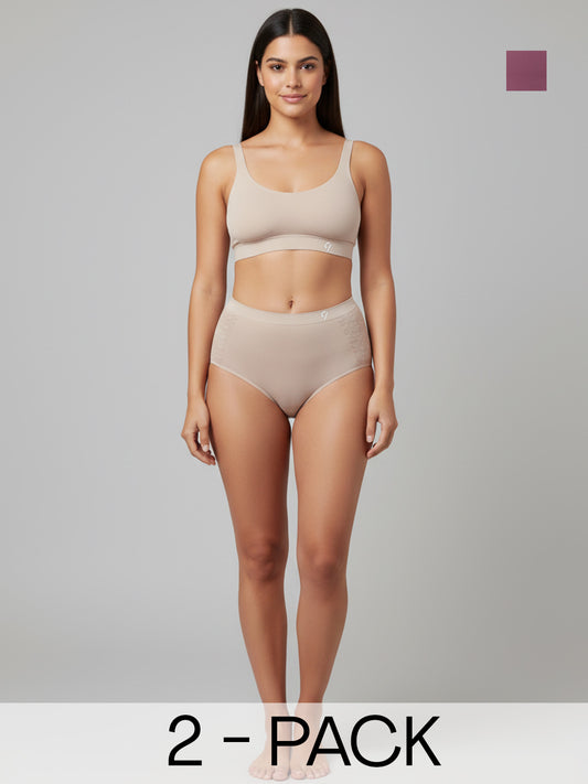 C9 Airwear Women's Seamless Hipster Pack of 2 Comfort Panties Breathable,Quick-Dry & Comfort Fit