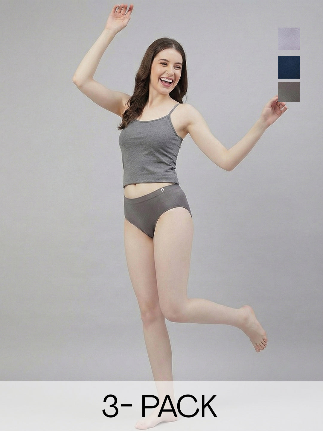 C9 Airwear Women's Mid Rise Seamless Pack of 3 Comfort Stretch Panties Breathable & Comfort Fit