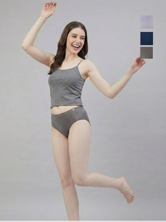 Women Seamless Ultra Soft & Comfort Mid Rise Panties (Pack Of 3)