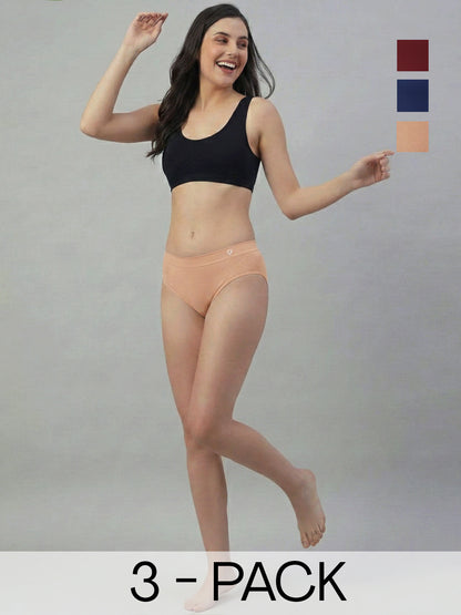 Women Seamless Mid-Rise Soft &Breathable Briefs(Pack Of 3)
