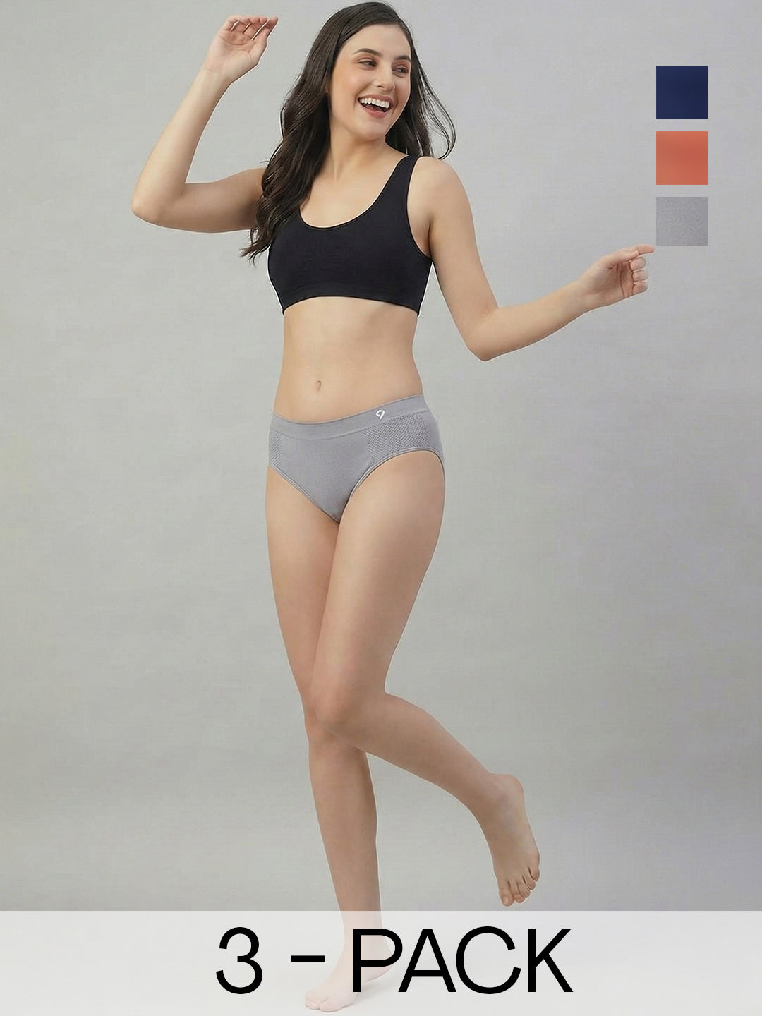 Women Seamless Mid-Rise Soft &Breathable Briefs(Pack Of 3)