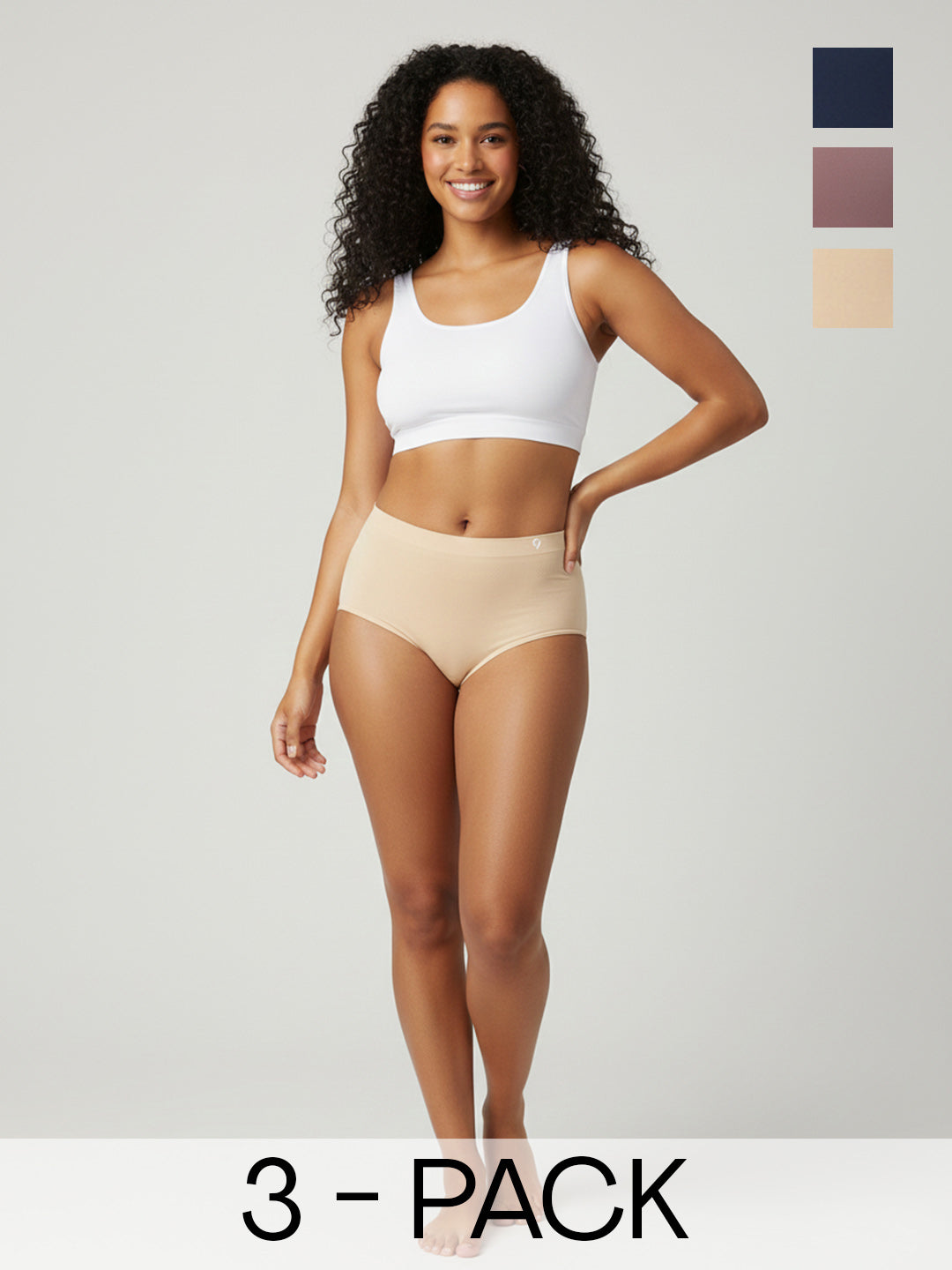 C9 Airwear High-Rise Seamless Soft Stretch Hipster Briefs for Women (Pack of 3)  Sweat-Absorbent & Anti-Chafing