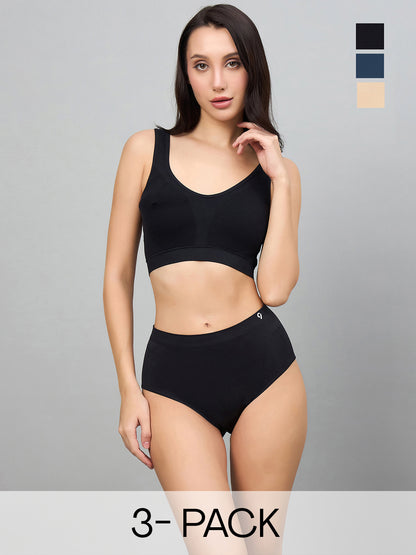 Seamless Women’s High-Rise Soft & Lightweight Hipster Briefs (Pack of 3)