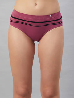 Seamless Striped Mid Brief Panties Combo - Pack of 3
