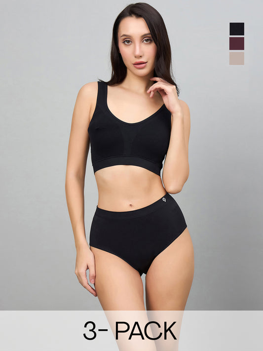 Seamless Women’s High-Rise Soft & Lightweight Hipster Briefs (Pack of 3)