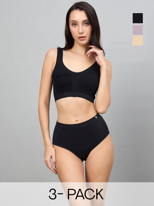 Seamless Women’s High-Rise Soft & Lightweight Hipster Briefs (Pack of 3)