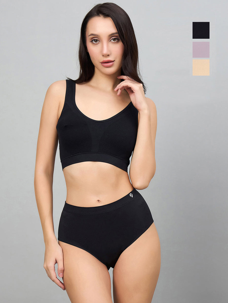 Seamless Women’s High-Rise Soft & Lightweight Hipster Briefs (Pack of 3)