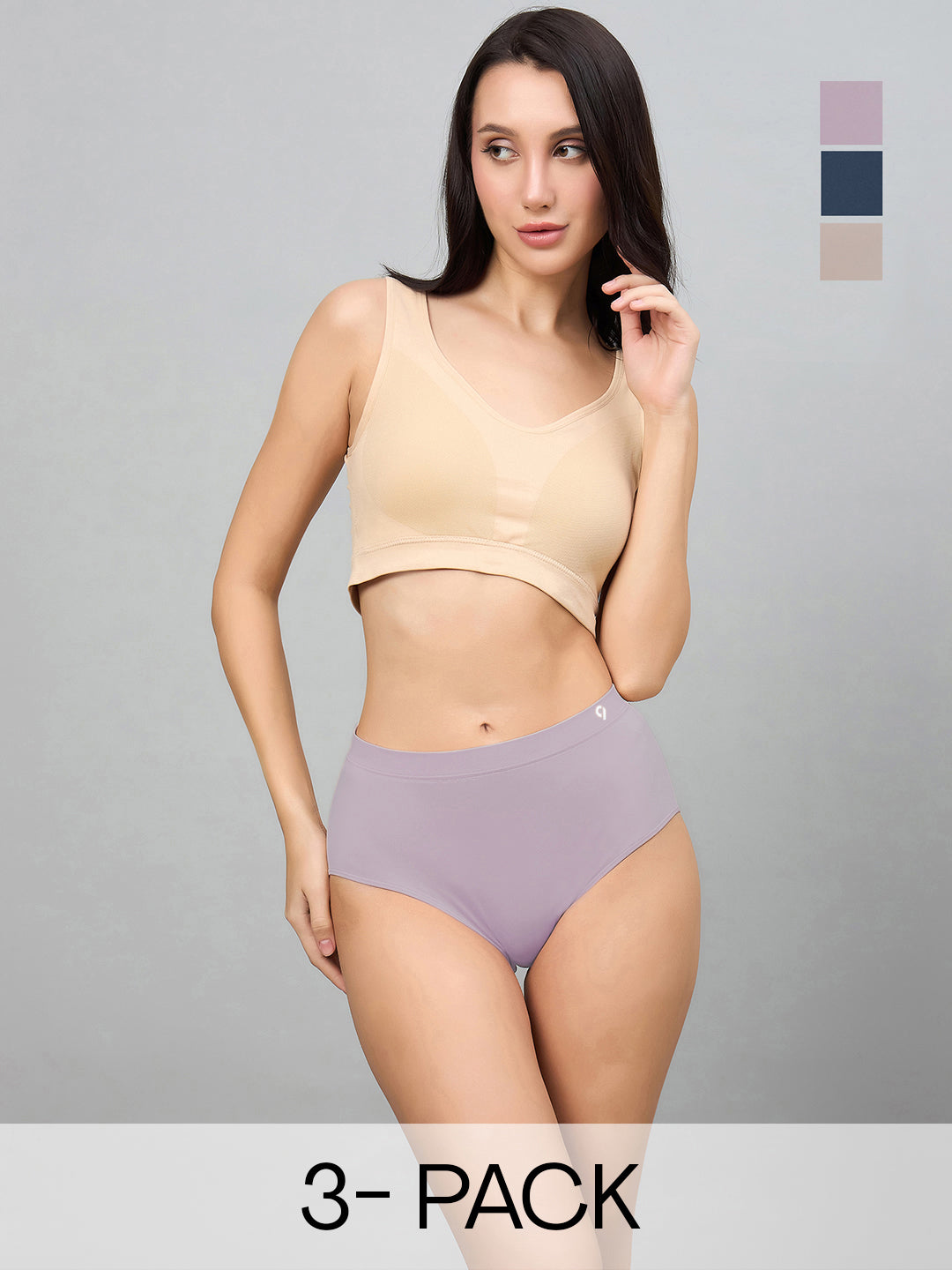 Seamless Women’s High-Rise Soft & Lightweight Hipster Briefs (Pack of 3)