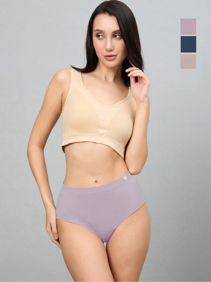 Seamless Women’s High-Rise Soft & Lightweight Hipster Briefs (Pack of 3)