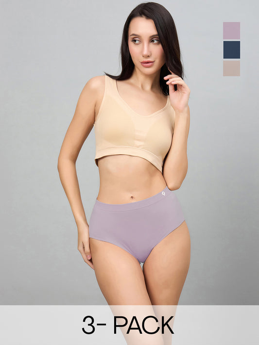 Seamless Women’s High-Rise Soft & Lightweight Hipster Briefs (Pack of 3)