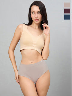 Seamless Women’s High-Rise Soft & Lightweight Hipster Briefs (Pack of 3)