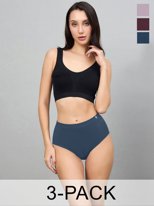 Seamless Women’s High-Rise Soft & Lightweight Hipster Briefs (Pack of 3)