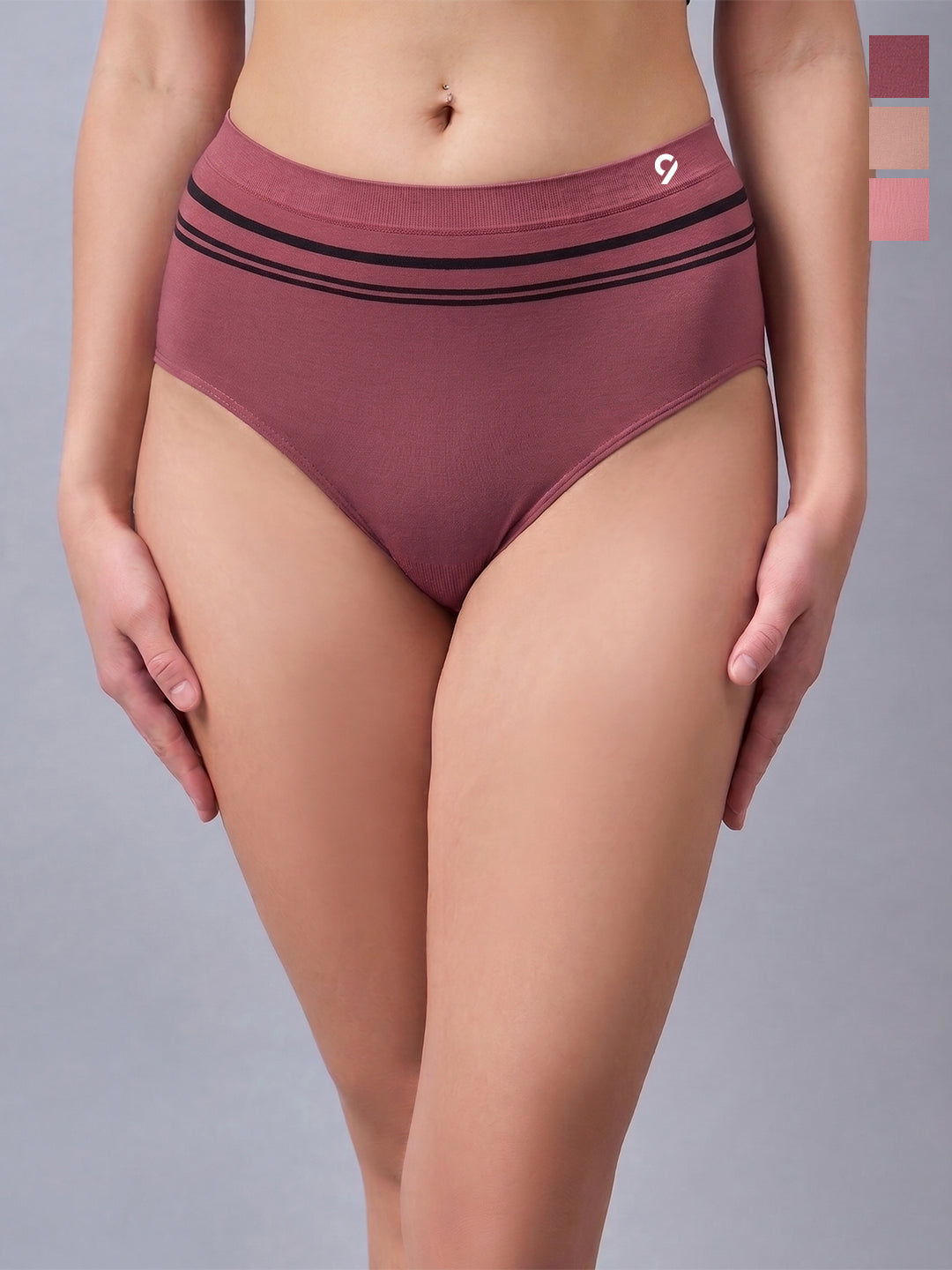 Women Pack of 3 Seamless High-Rise High-Coverage Hipsters