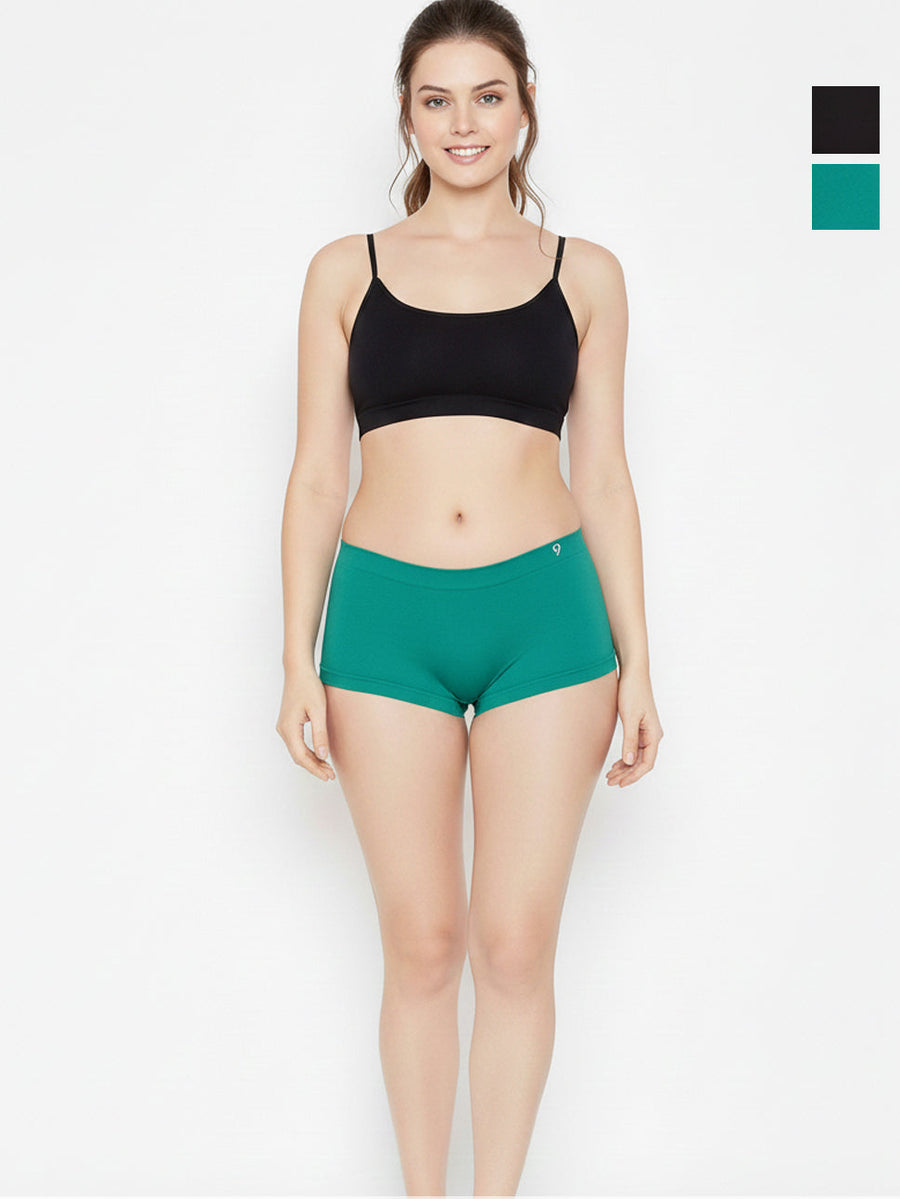 Women Seamless Boy Shorts Breathable & Soft Waistband(Pack Of 2)