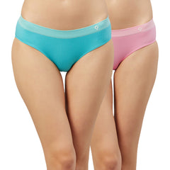 C9 Airwear Ribbed Panty for Women - Cyan & Nude - Pack of 2