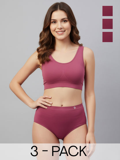 C9 Airwear Seamless Women Hipster Pack of 3 No-Marks Waistband & 4-Way Stretch Comfort