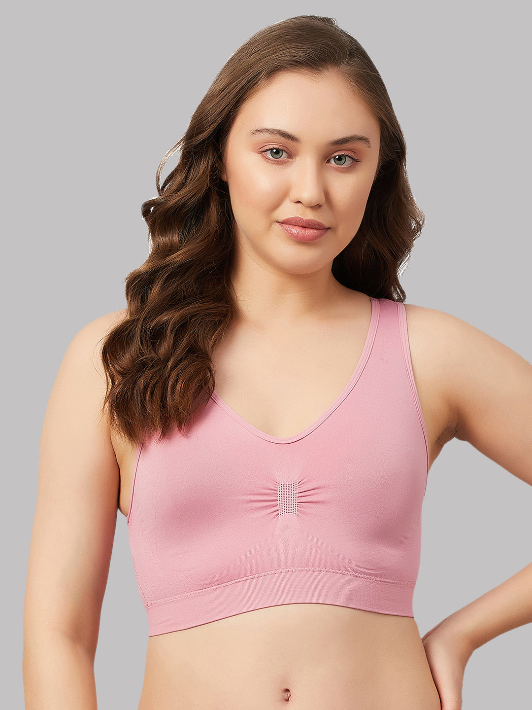 Seamless Women`s Full Coverage Basic Bra with Removable Pads