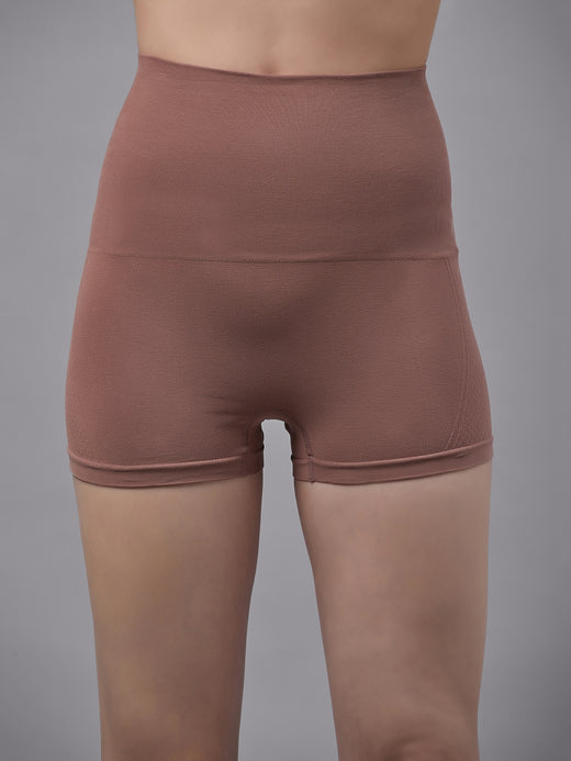 High Waist Boy Leg Shapewear - Brown