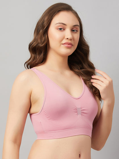 Women's Full Coverage Basic Bra with Removable Pads - Nude