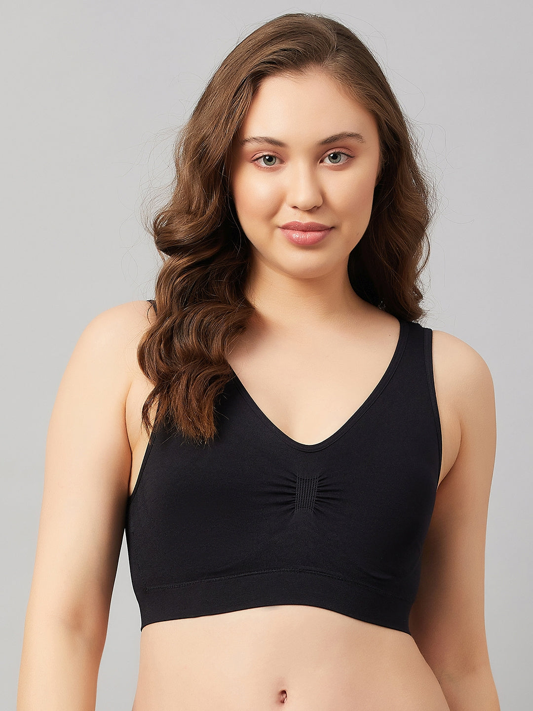 Women's Full Coverage Basic Bra with Removable Pads - Nude