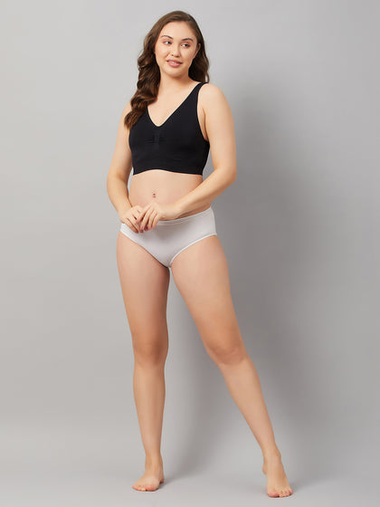 Women's Full Coverage Basic Bra with Removable Pads - Nude