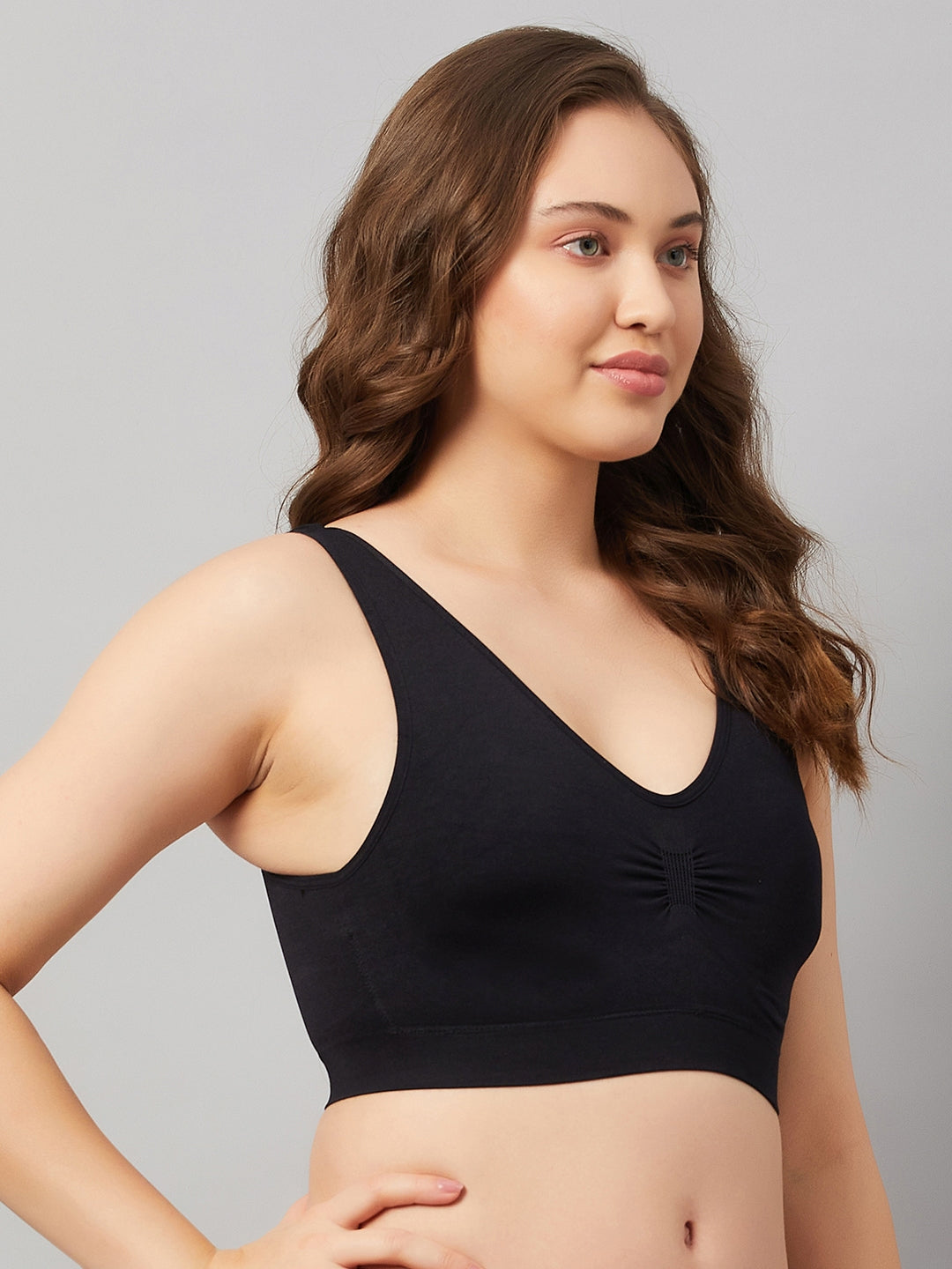 Women's Full Coverage Basic Bra with Removable Pads - Nude