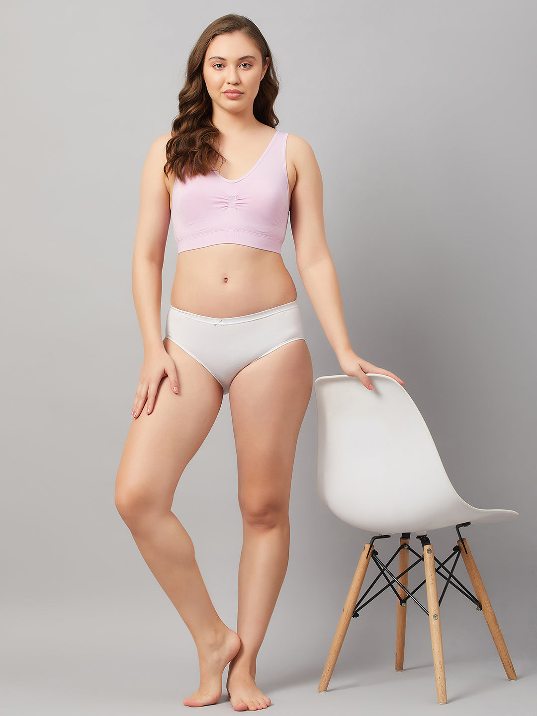 Women's Full Coverage Basic Bra with Removable Pads - Nude