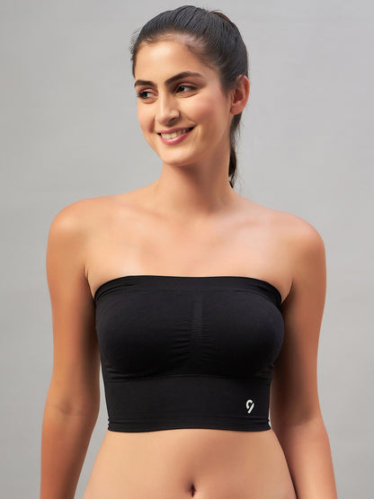 C9 AIRWEAR Seamless Black Tube Bra (Pack of 3)