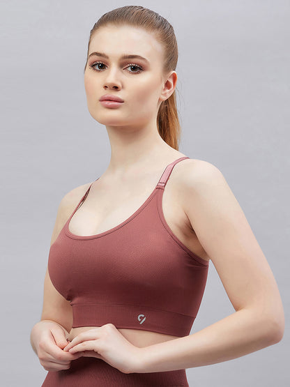 C9 AIRWEAR Cross Back Seamless Sports Bra - Brown