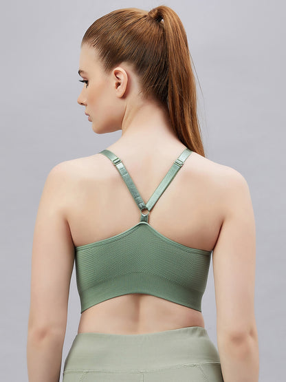 C9 Airwear Cross Back Seamless Full Coverage Sport Bra - Green