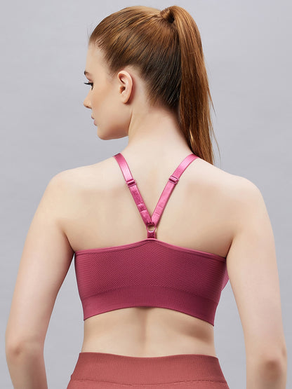 C9 Airwear Cross Back Seamless Full Coverage Sport Bra for women - Pink