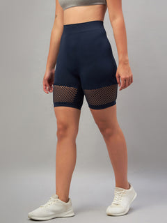 Seamless Women Light Grey Short with Mesh Structure