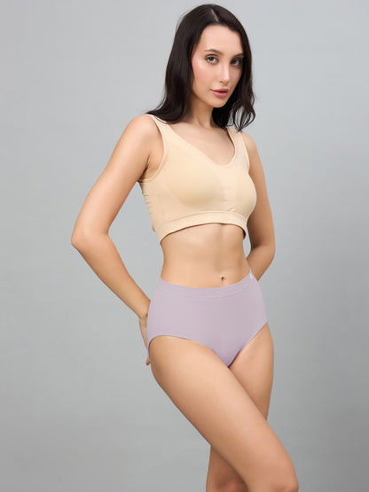 Seamless Women’s High-Rise Soft & Lightweight Hipster Briefs (Pack of 3)