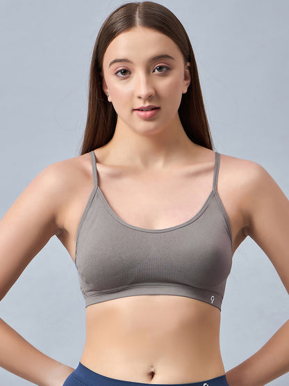 C9 Airwear Grey Non padded Seamless Basic Bra for Girls - Grey