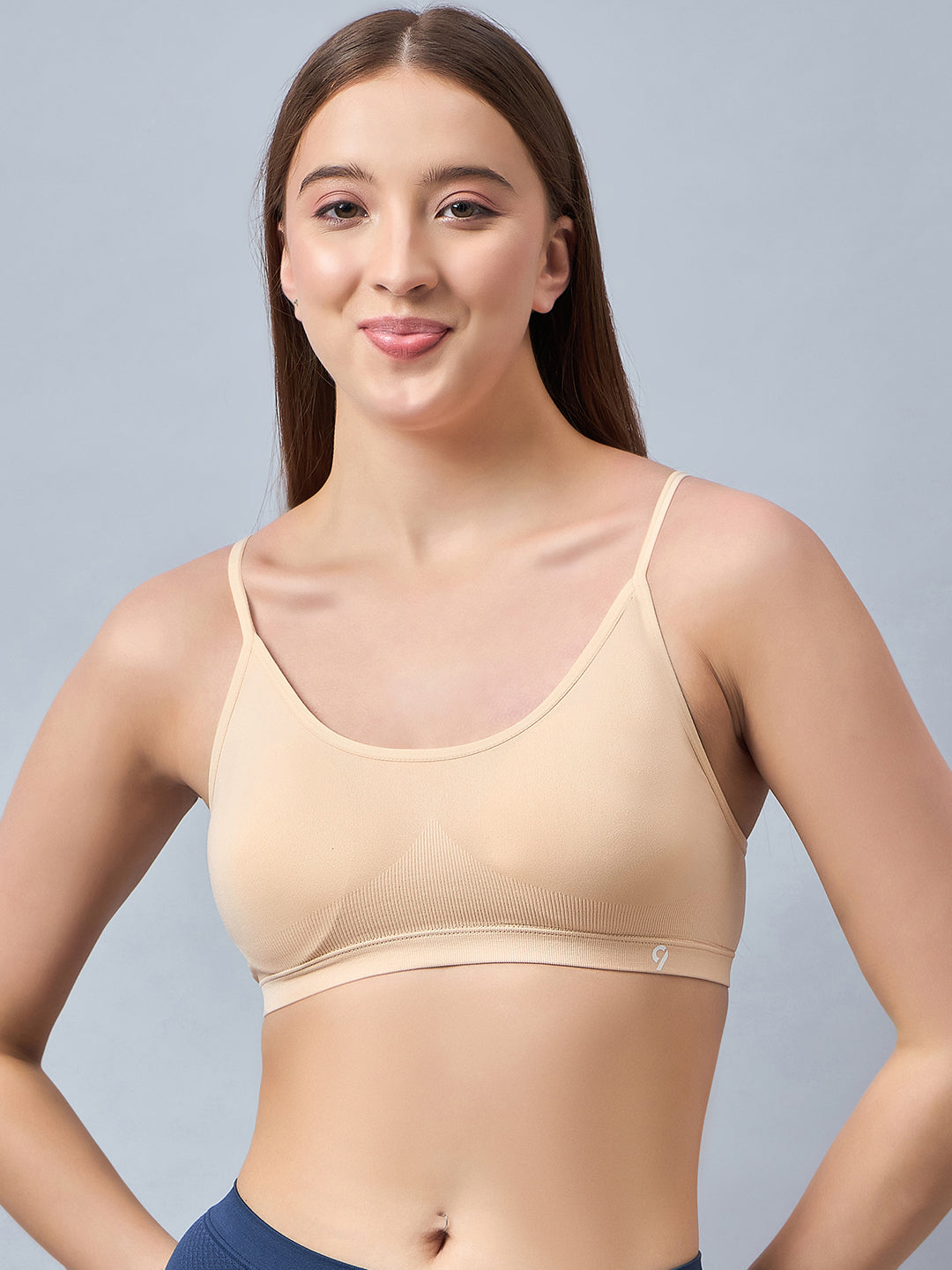 C9 Airwear White Non Padded Seamless Basic Bra for Girls - White