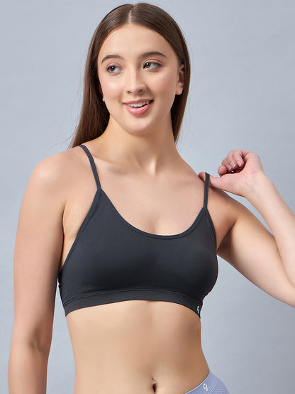 C9 Airwear Grey Non padded Seamless Basic Bra for Girls - Grey